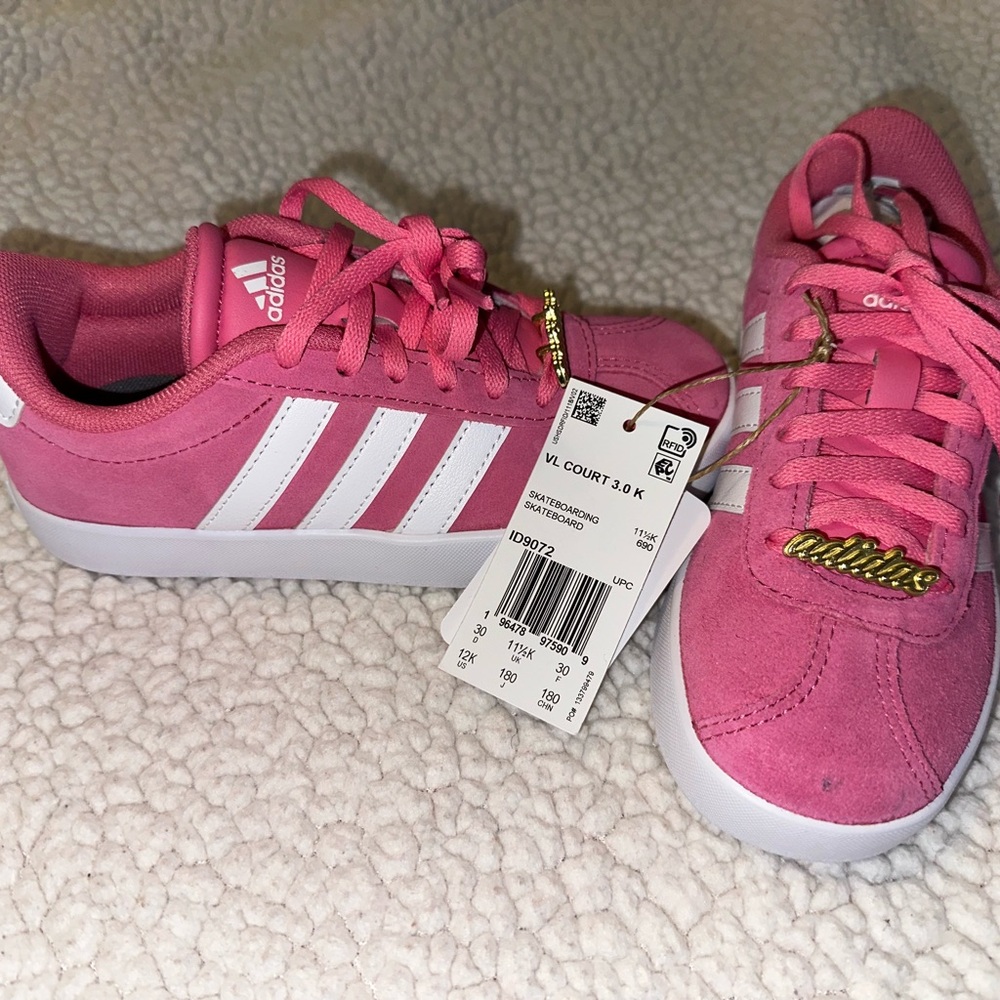 Adidas VL court 3.0 pink girls size 12k